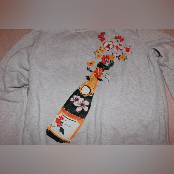 Better Together Crewneck Sweatshirt Women’s Medium Champagne Bottle Flowers - Picture 2 of 3